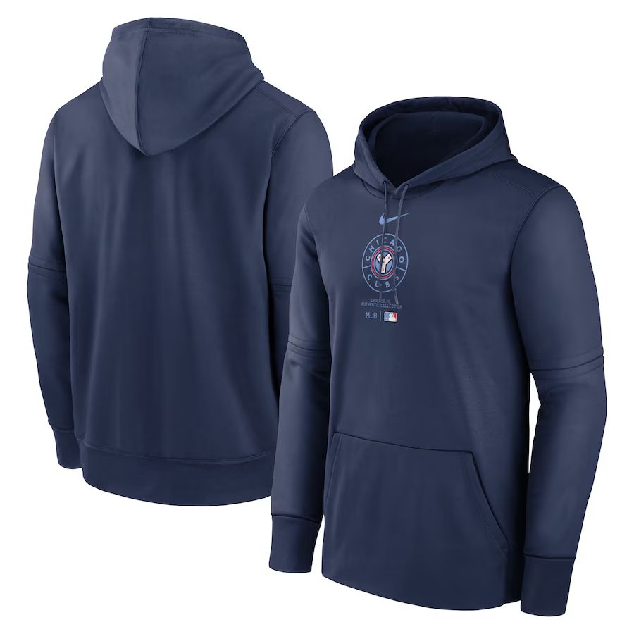 Men 2025 MLB Chicago Cubs blue Nike hoodie style 3->chicago cubs->MLB Jersey
